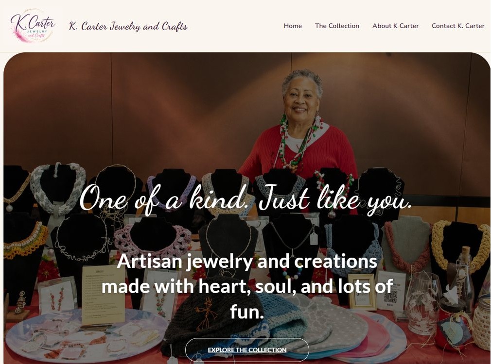 Homepage of K. Carter Jewelry and Crafts